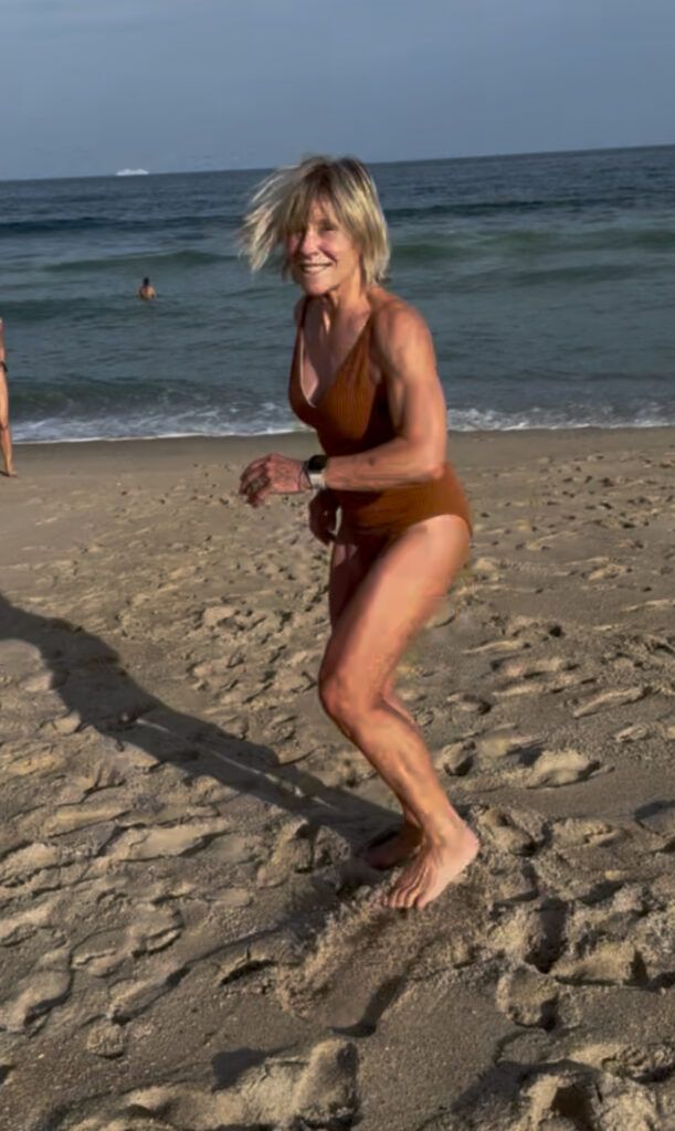 Weighing in on weight loss Polli spinning on beach