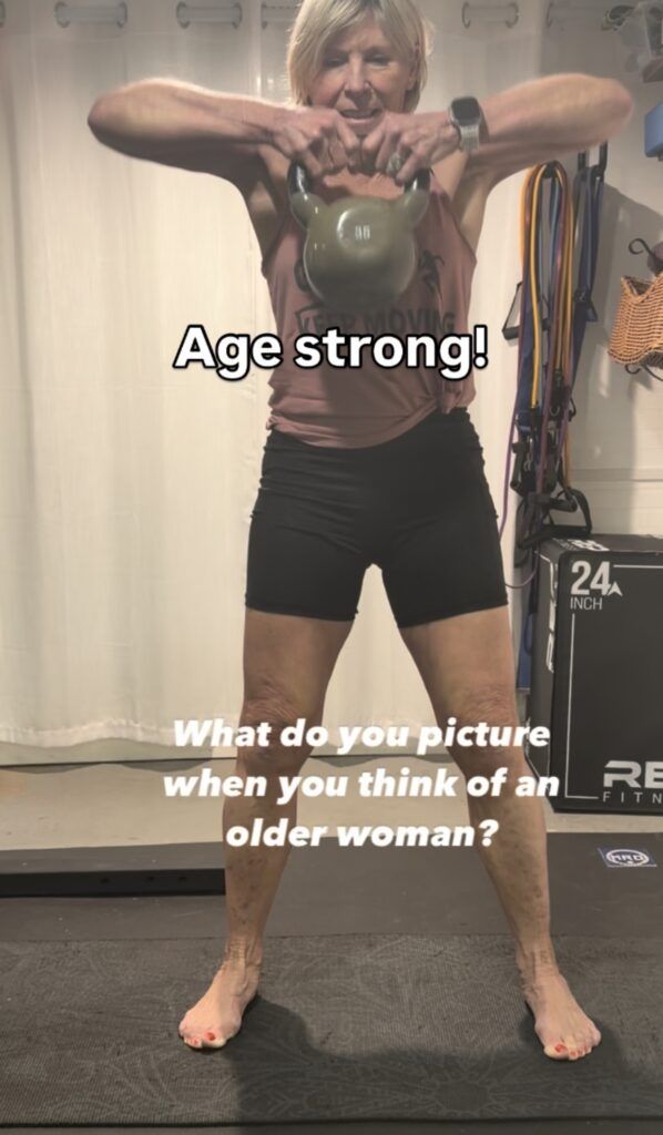 Strong not skinny. Age with a strong body and brain. age strong upright row